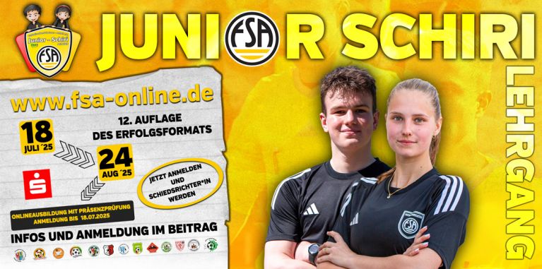 12.Junior-Schiri-Lehrgang startet am 18.Juli 2025