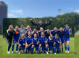 Sachsen-Anhalts U14-Team (unteres Bild: Frieda und Luise Schirrmeister (rechts) mit Landestrainer Steffen Scheler