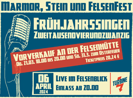 Tickets für das Frühjahrssingen im Vorverkauf am 21. und 31. März